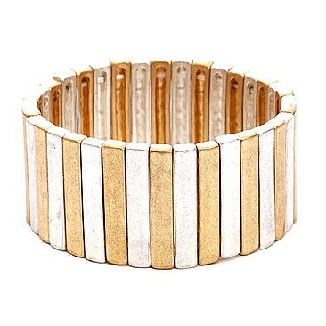 Fashionable Color-coated Pinstripe Elastic Bracelet MH-PB0905