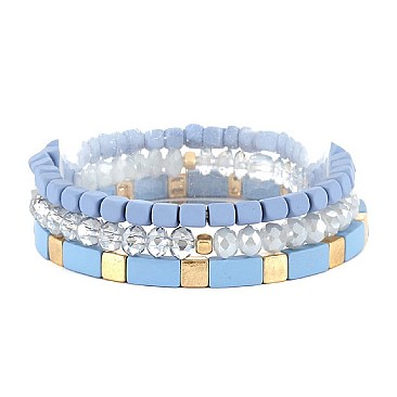 STYLISH COLOR-COATED METAL BEAD LEGO BLOCK LAYERED BRACELET MH-PB0910