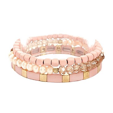 STYLISH COLOR-COATED METAL BEAD LEGO BLOCK LAYERED BRACELET MH-PB0910