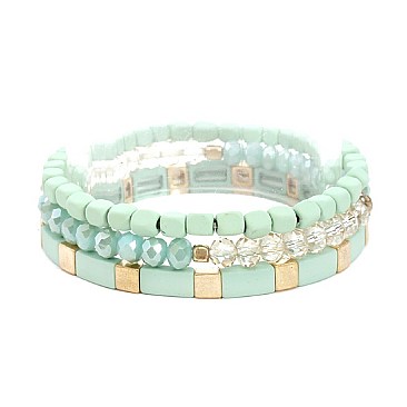 STYLISH COLOR-COATED METAL BEAD LEGO BLOCK LAYERED BRACELET MH-PB0910