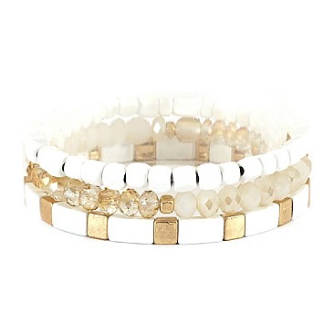 STYLISH COLOR-COATED METAL BEAD LEGO BLOCK LAYERED BRACELET MH-PB0910