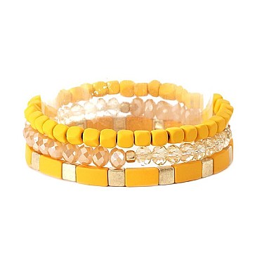 STYLISH COLOR-COATED METAL BEAD LEGO BLOCK LAYERED BRACELET MH-PB0910