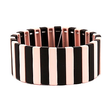 Fashionable Color-coated Pinstripe Lego Block Elastic Bracelet MH-PB0928