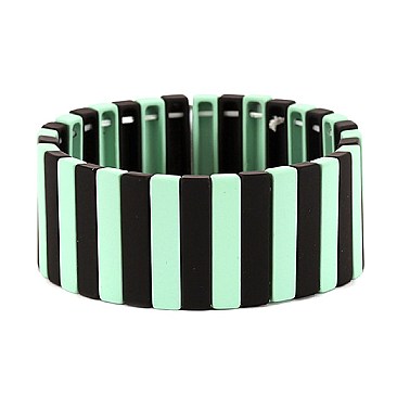 Fashionable Color-coated Pinstripe Lego Block Elastic Bracelet MH-PB0928