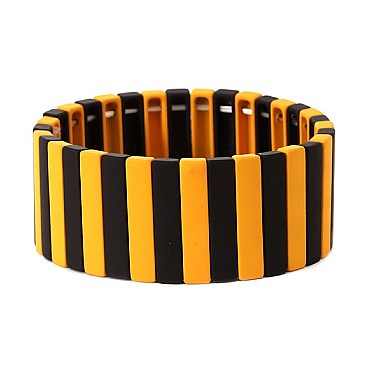 Fashionable Color-coated Pinstripe Lego Block Elastic Bracelet MH-PB0928