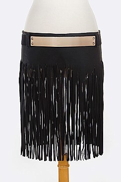 Leather Fringe Skirt Belt LAPB6410