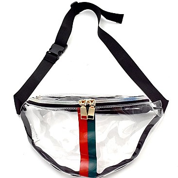 Center Striped Clear Fashion Fanny Pack MH-PB7233