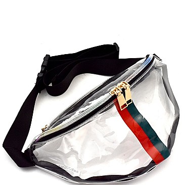 Center Striped Clear Fashion Fanny Pack MH-PB7233