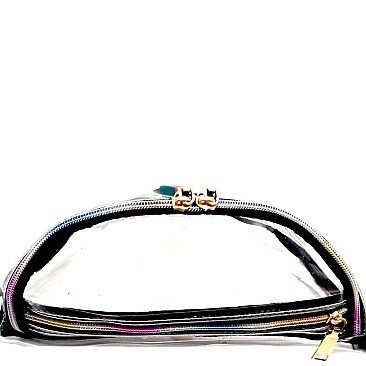 Center Striped Clear Fashion Fanny Pack MH-PB7233