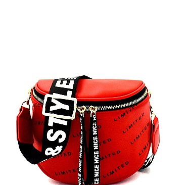 'Limited' Letter Print 2-Way Fanny Pack Messenger