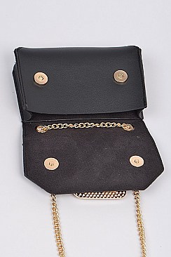 Fashion Rhinestone Emblem Fanny Pack