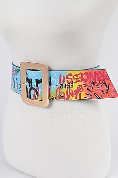 Trendy Graffiti Waist Belt