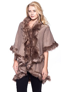 Stylish Faux Fur Poncho/Vest FM-PC051