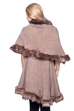 Stylish Faux Fur Poncho/Vest FM-PC051