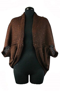 Fashionable Sequin Accent Knit Bolero FM-PC21031