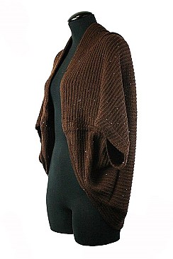 Fashionable Sequin Accent Knit Bolero FM-PC21031