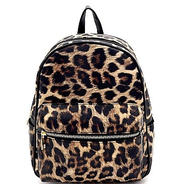 Leopard Print Multi-Pocket Fashion Backpack