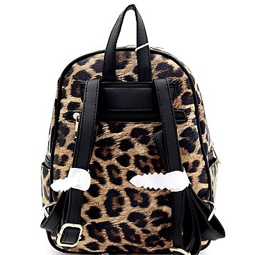 Leopard Print Multi-Pocket Fashion Backpack