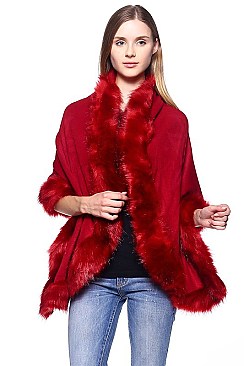 Faux Fur Poncho