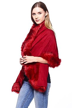 Faux Fur Poncho