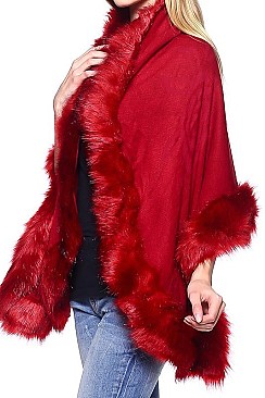 Faux Fur Poncho