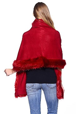 Faux Fur Poncho