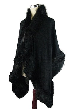 Faux Fur Poncho
