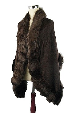 Faux Fur Poncho