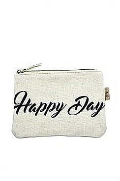 Happy Day Canvas Pouch