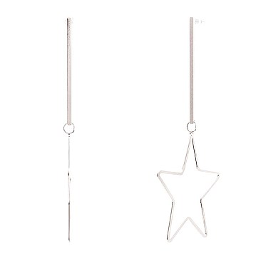 PE1940-L Oversized Metal Star Open Cut Post Dangle Earring