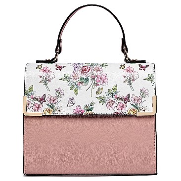 TRENDY Colorblock Top Handle Satchel