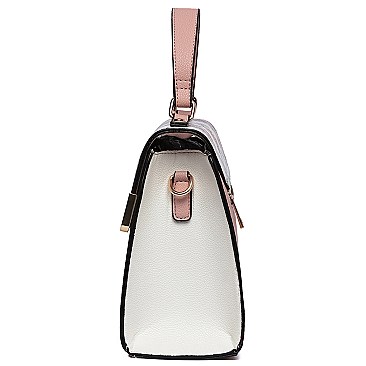 TRENDY Colorblock Top Handle Satchel