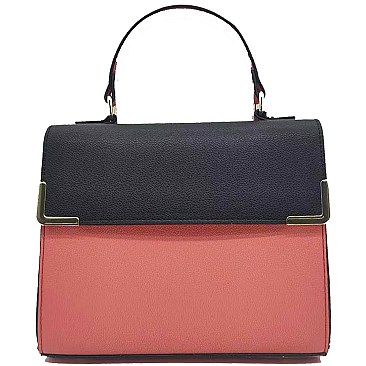 TRENDY Colorblock Top Handle Satchel