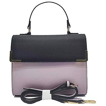 TRENDY Colorblock Top Handle Satchel