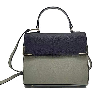 TRENDY Colorblock Top Handle Satchel