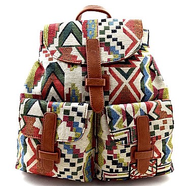 Tribal Aztec Print Durable Fabric Boutique Backpack