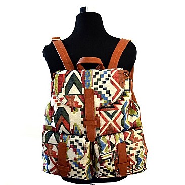 Tribal Aztec Print Durable Fabric Boutique Backpack