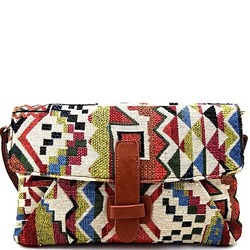 Tribal Aztec Print Cross Boutique Body Bag