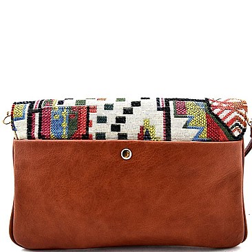 Tribal Aztec Print Cross Boutique Body Bag