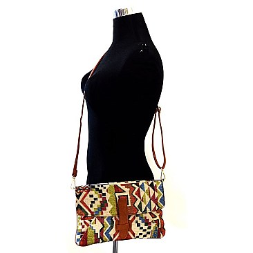 Tribal Aztec Print Cross Boutique Body Bag