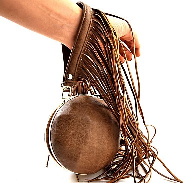 Fringed Wrist Handle Ball-Shaped Boutique Clutch