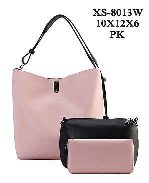 3 IN 1 VALUE CLUTCH WALLET SATCHEL SET