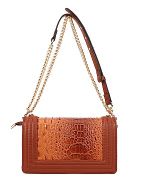 2 In 1 Croc Shoulder -Cross-Body Bag with Wallet