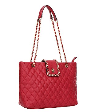 Quilted Chain Accent Shoulder Bag SET