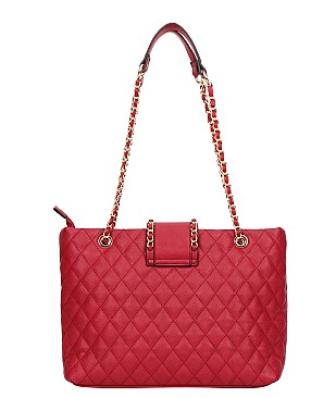 Quilted Chain Accent Shoulder Bag SET