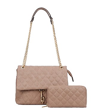 Quilted Satchel 2 in 1 Shoulder Bag SET