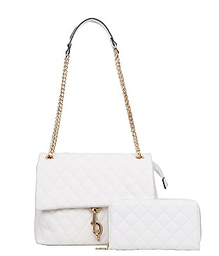 Quilted Satchel 2 in 1 Shoulder Bag SET