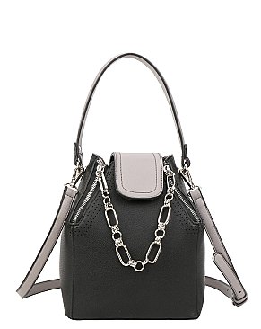 Boxy Chain Accent Stachel Bag