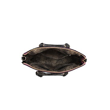 2- in 1 Crocodile Satchel Set With Wallet