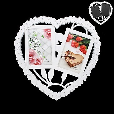 DECORATIVE HEART SHAPED PHOTO FRAME 2-4 X 6 IN SLPIC910